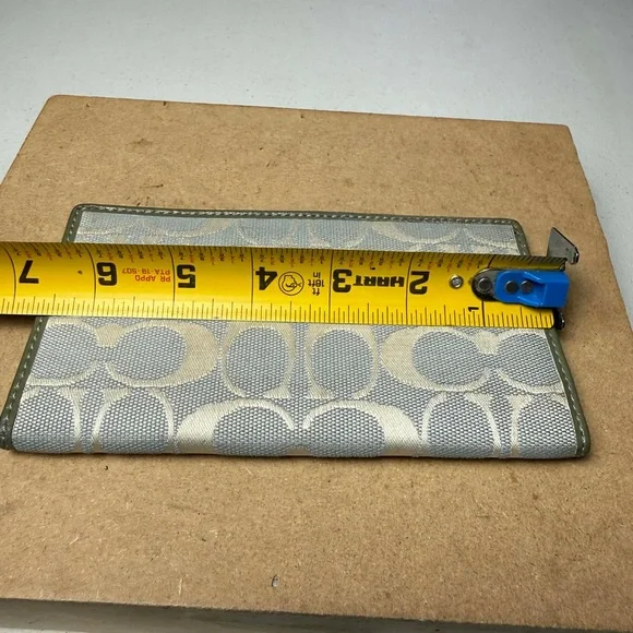 Vintage Coach Checkbook Leather Wallet Cosmetic Wristlet Various damaged - Picture 2 of 11